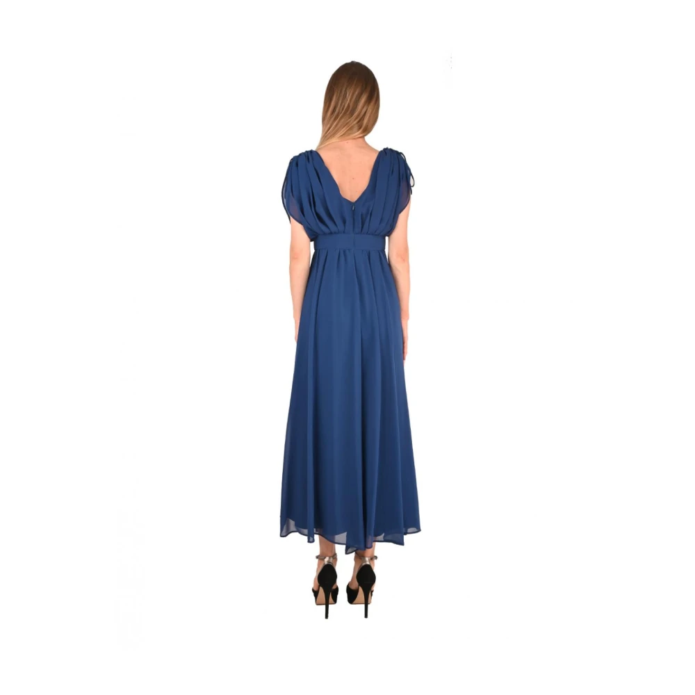 Pennyblack Lange Griekse stijl jurk met plooien Blue Dames