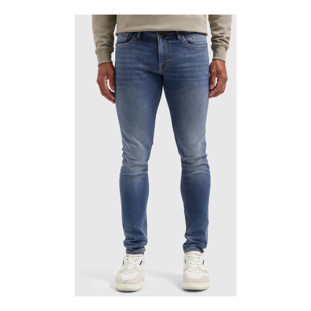 Pure Path Mannen Skinny Blauwe Jeans Trendy Stijl Blue Heren