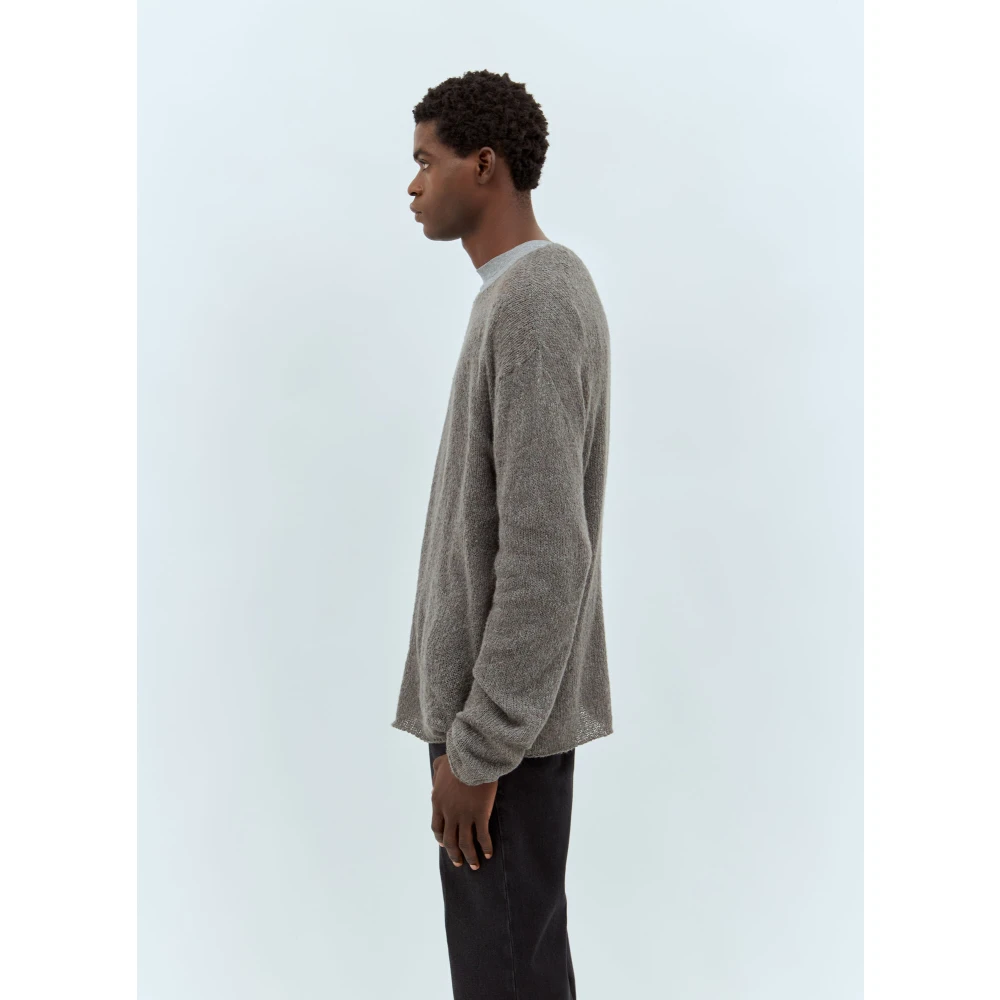The Row Lichtgewicht Gebreide Boothals Trui Gray Heren