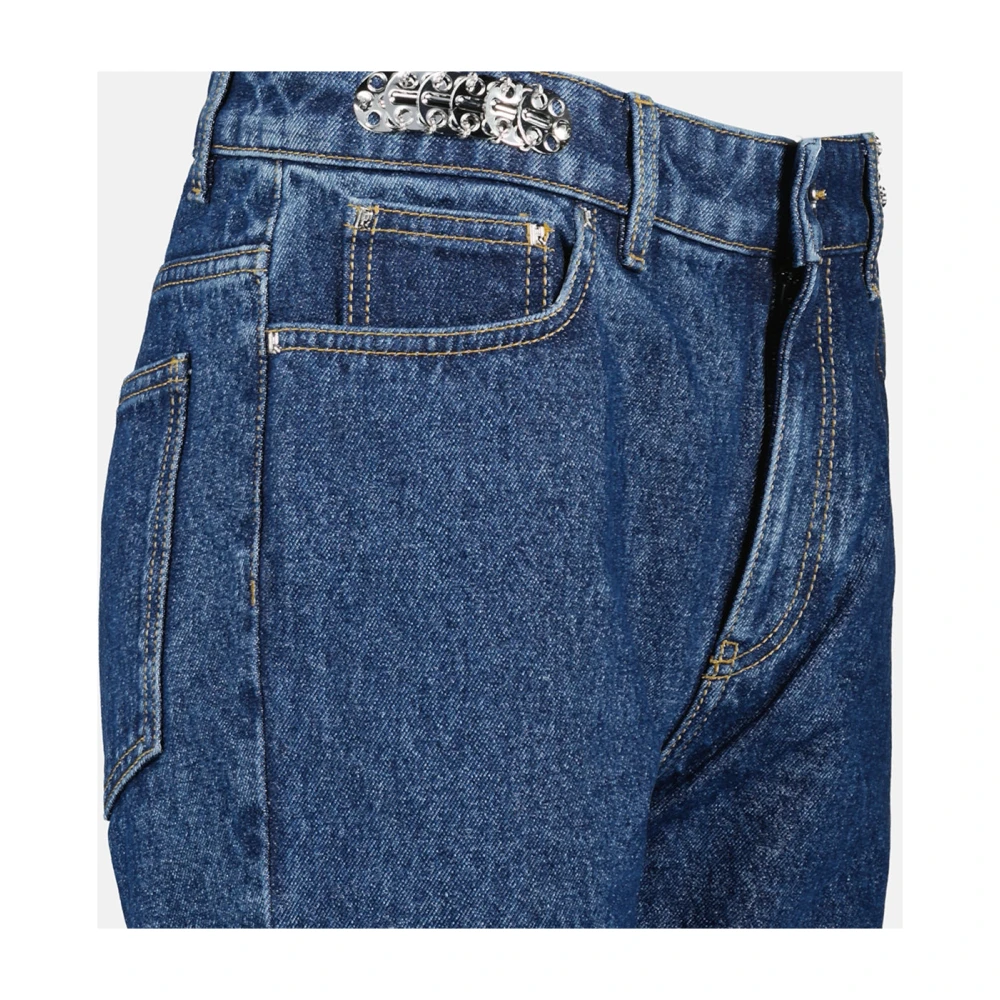 Paco Rabanne Vintage Blauwe Denim Straight Cut Jeans Blue Dames