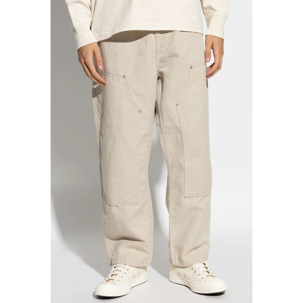 Carhartt WIP Broek met Logo Beige Heren
