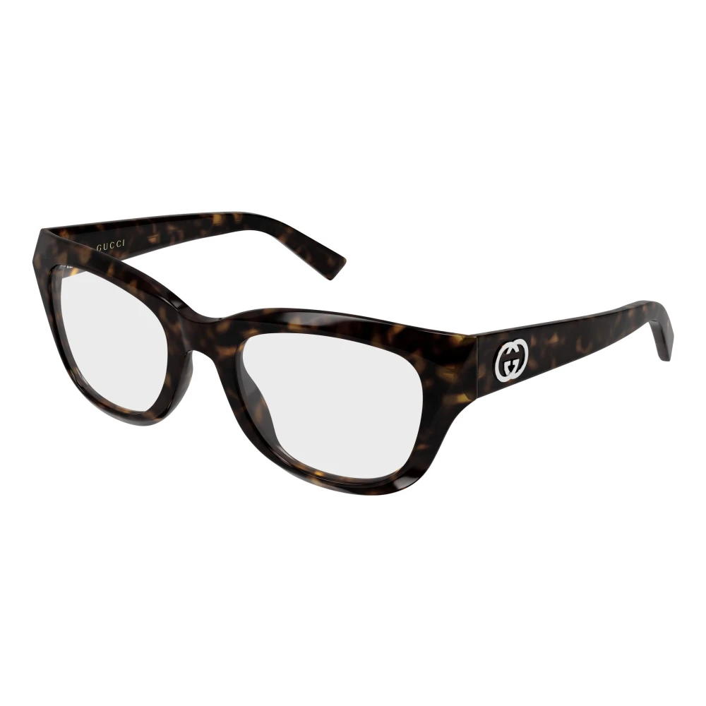 Gucci Transparent Woman Gg2202o 002 Optical Frames Acetate Havana Geometric - Image 2