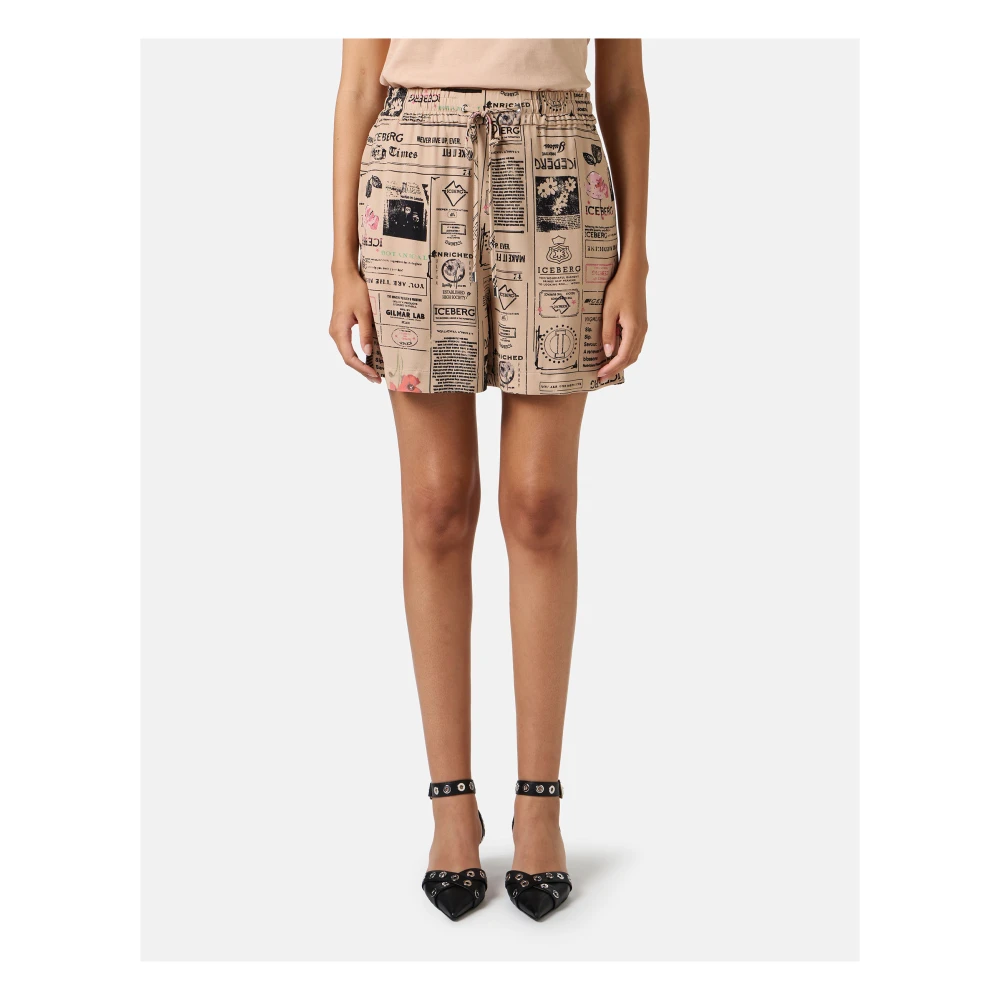 Iceberg Korte Bermuda shorts in dubbele georgette van RCS-gecertificeerde viscose Multicolor Dames