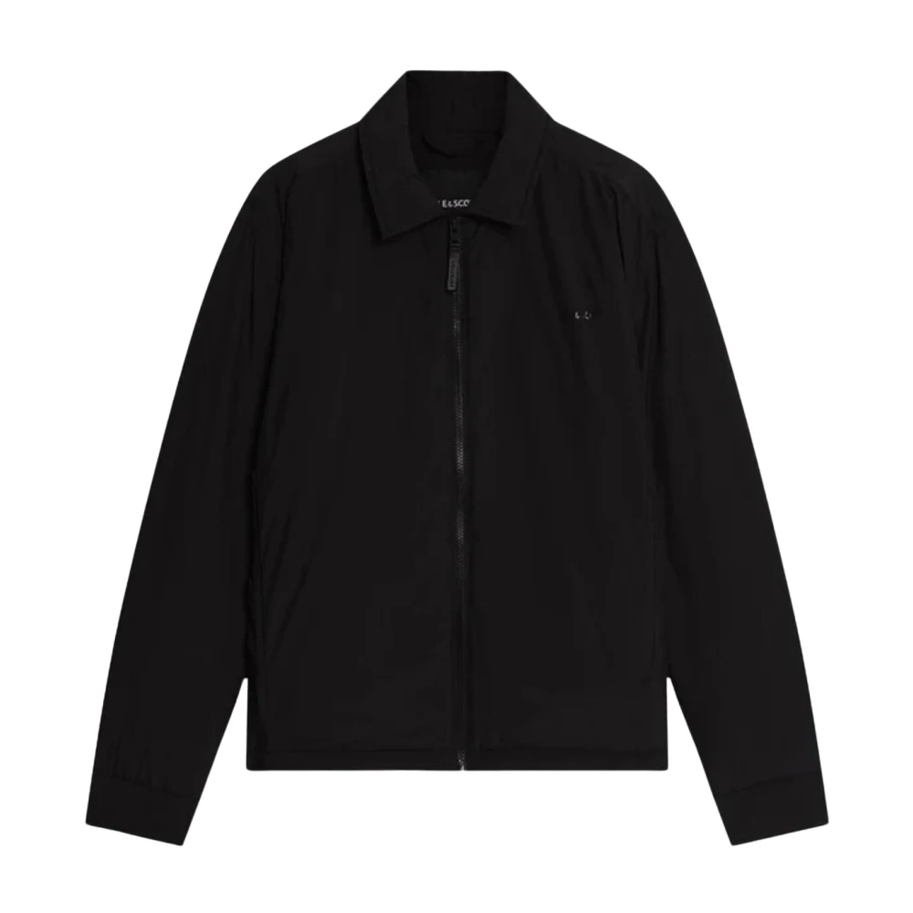 Lyle & Scott Svart Långärmad Kavaj Med Dragkedja Och Framfickor
