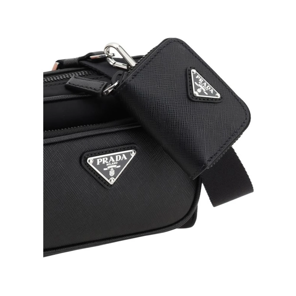 Prada Leren Schoudertas Black Heren