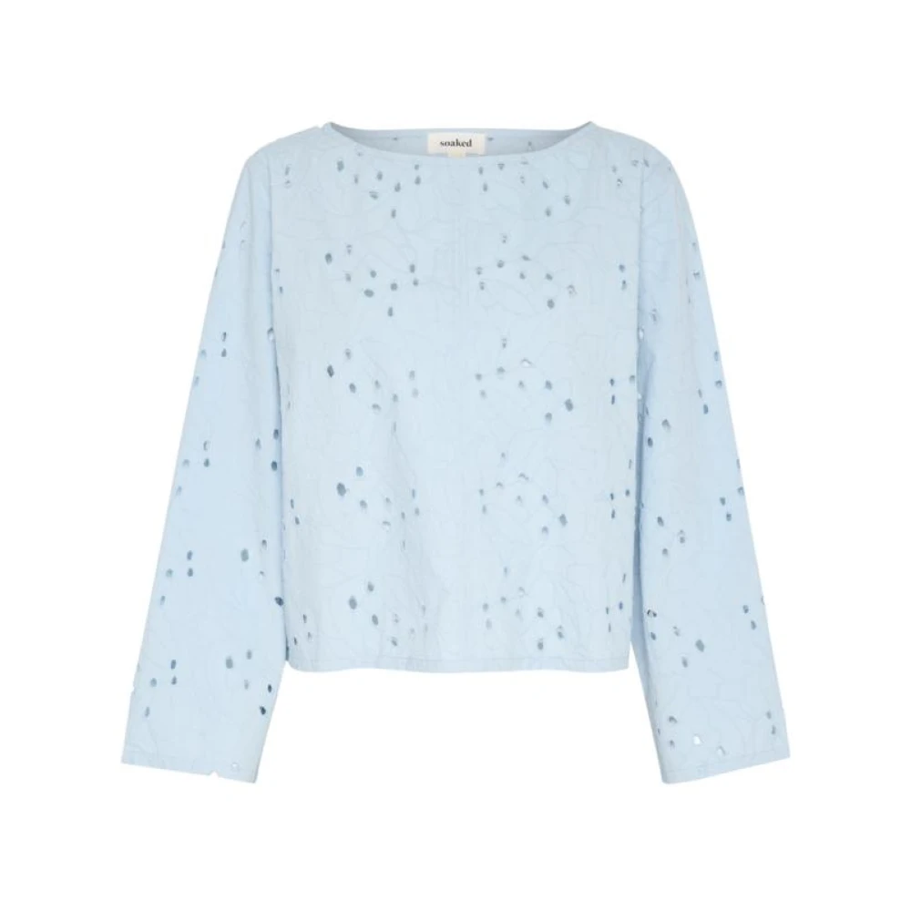 Soaked in Luxury Elegante Zijden Blouse Blue Dames