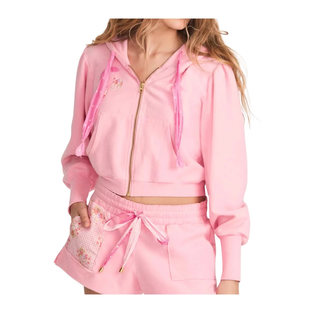 Loveshackfancy Roze Hoodie Hasana Stijl Pink Dames