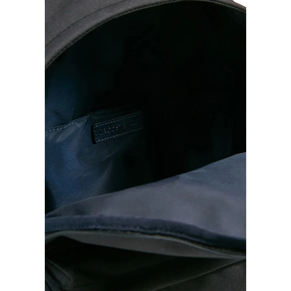 Lacoste Effen Kleur Rugzak met Krokodillenlogo Black Heren