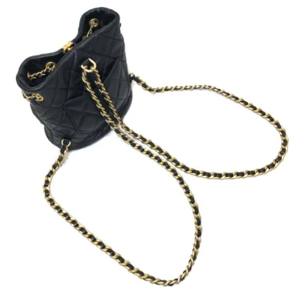 Chanel Vintage Pre-owned Leather backpacks Black Dames