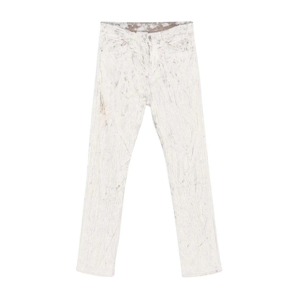 Rick Owens White Straight Trousers, Male, W32, Headon Trousers