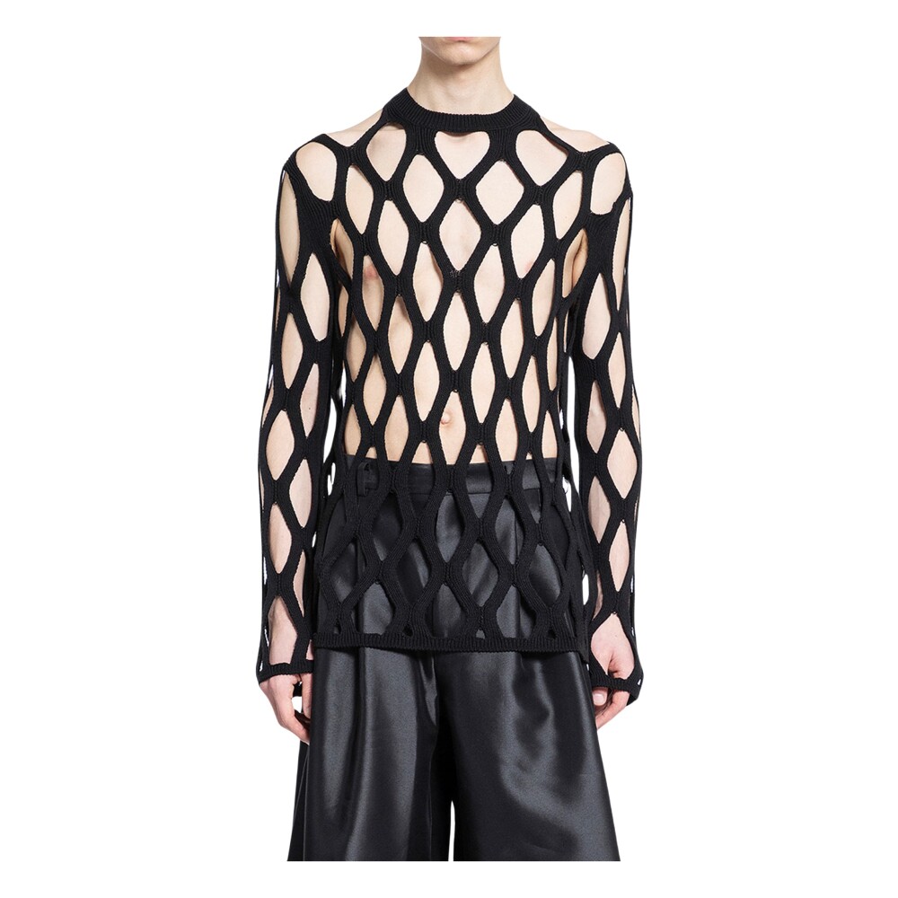 Black fishnet sweater hotsell