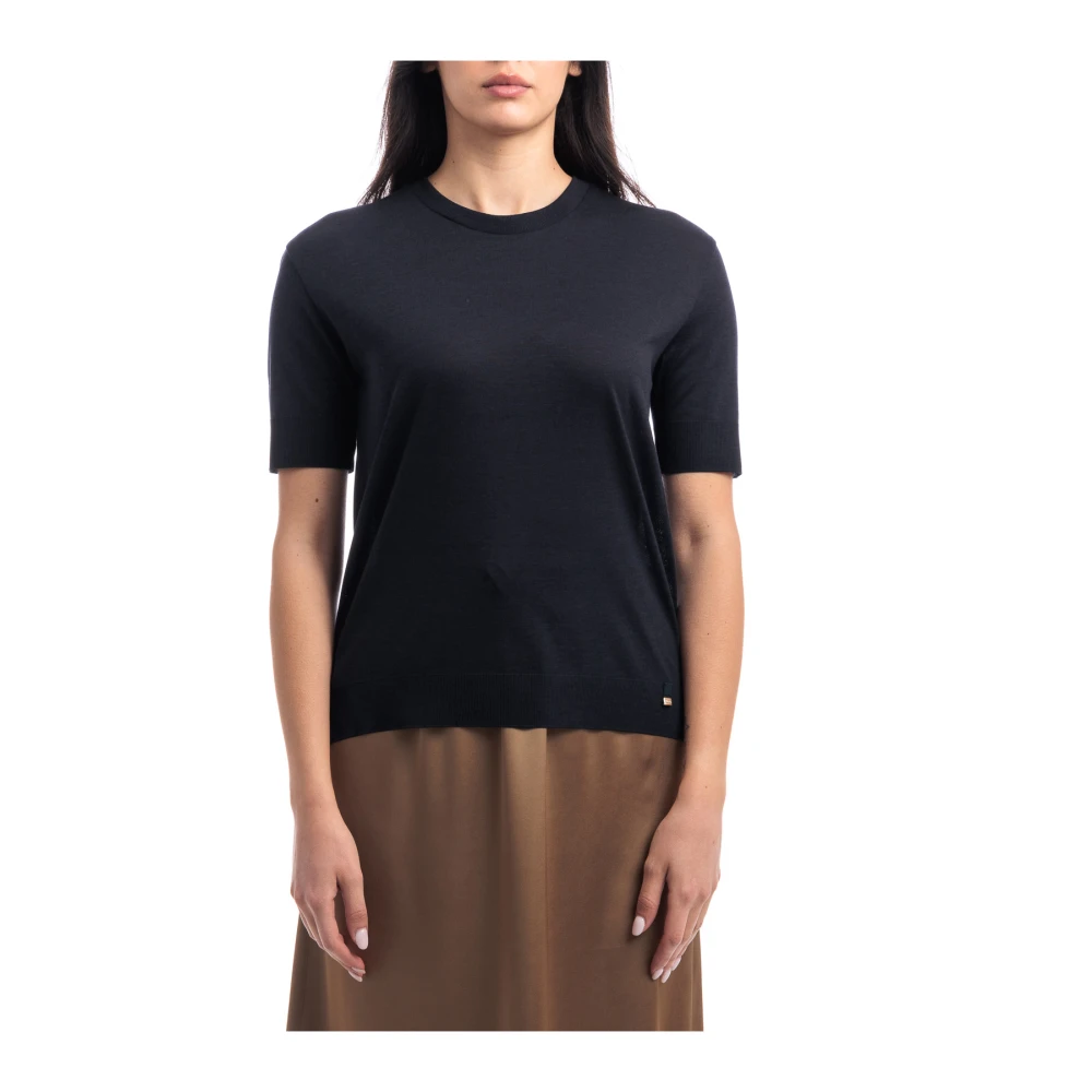Herno Knit Tee Blue Dames