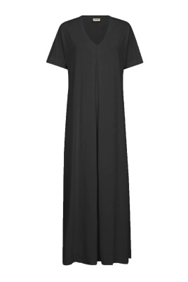 sort-v-hals-jersey-kjole