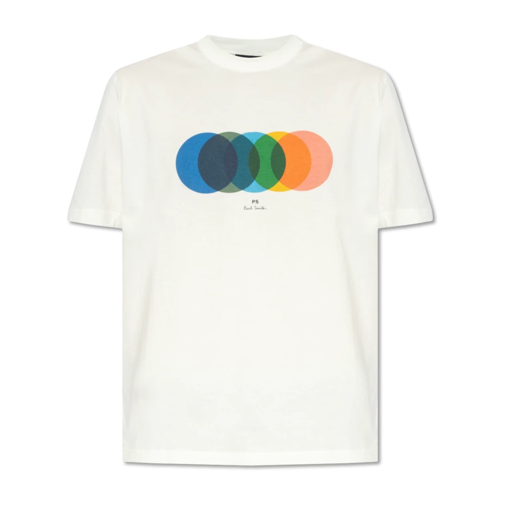Paul Smith Heren Cirkel Print Beige T-shirt Beige Heren