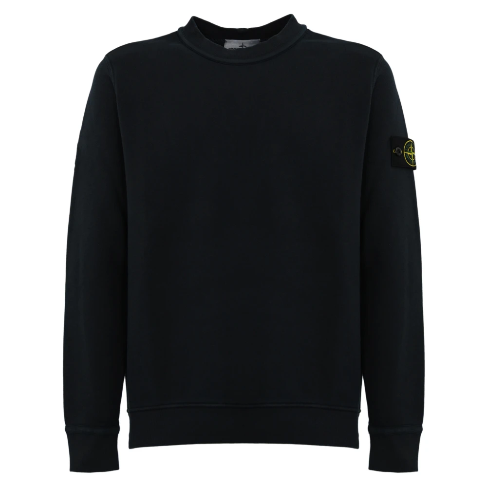 Stone Island Blauwe Katoenen Trui Lange Mouw Blue Heren