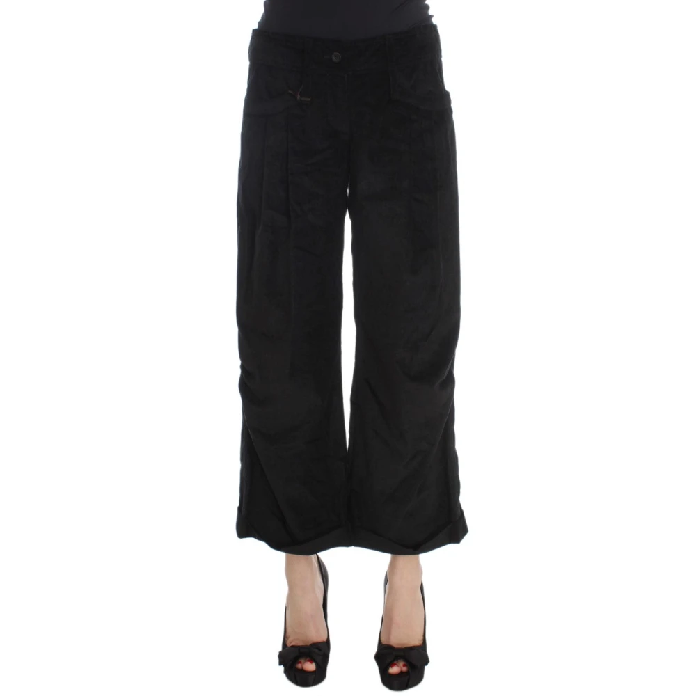 Ermanno Scervino Women's Black Wide Leg Cotton Jeans
