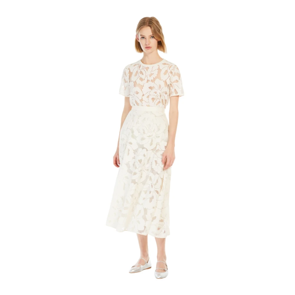 Max Mara Studio Casual Katoenen T-Shirt White Dames