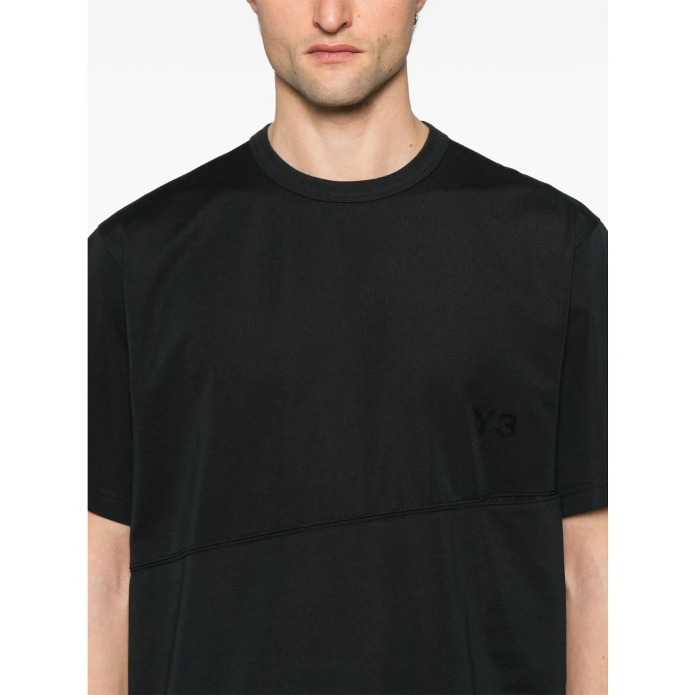 Y-3 Zwart Logo Detail Crew Neck T-shirts Black Heren