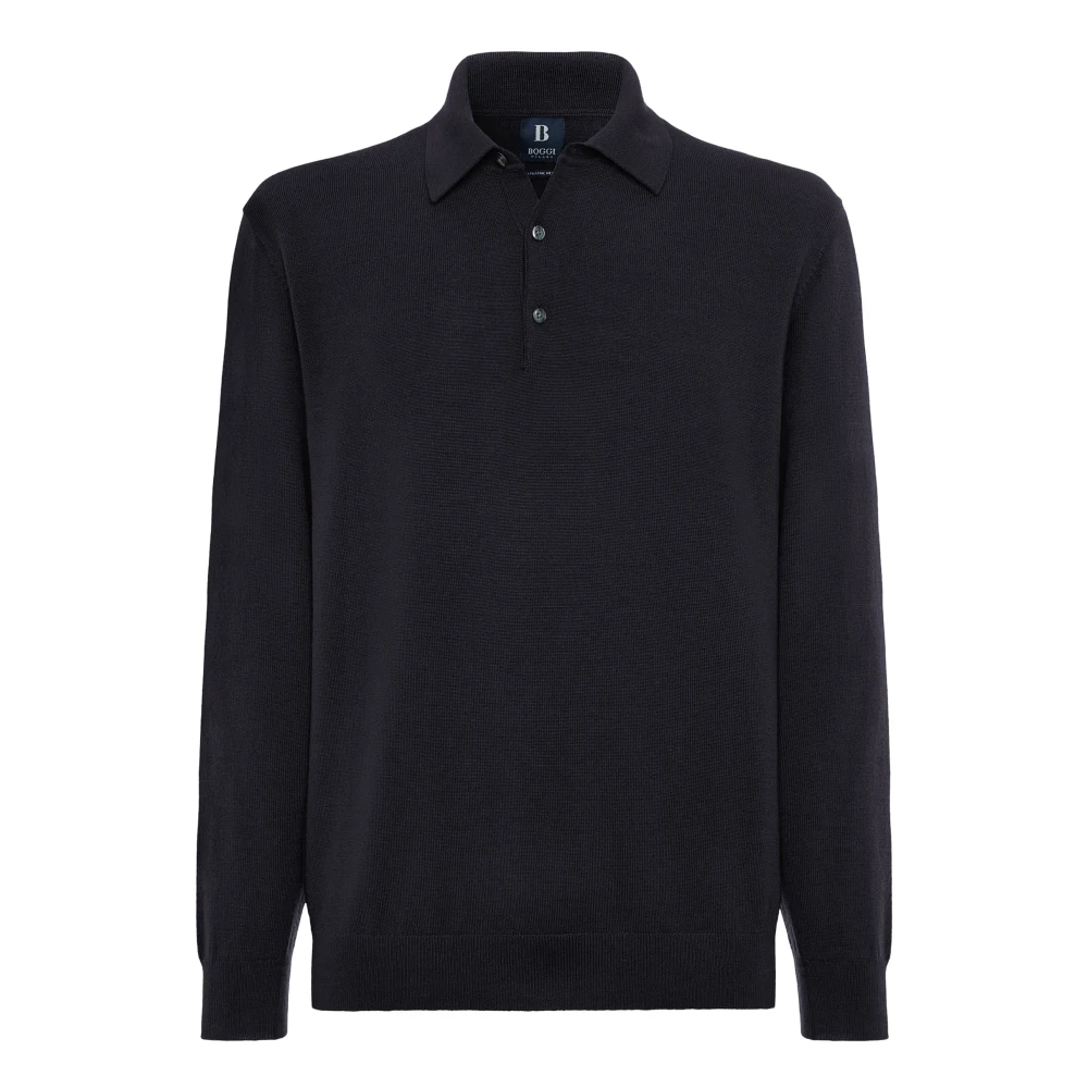 Boggi Milano Merino wol polo 12 Gg Blue Heren