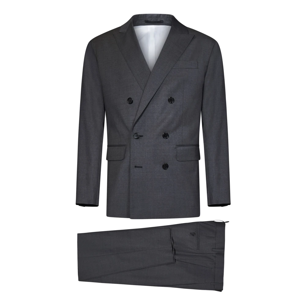 Dsquared2 Double Breasted Suits Gray Heren