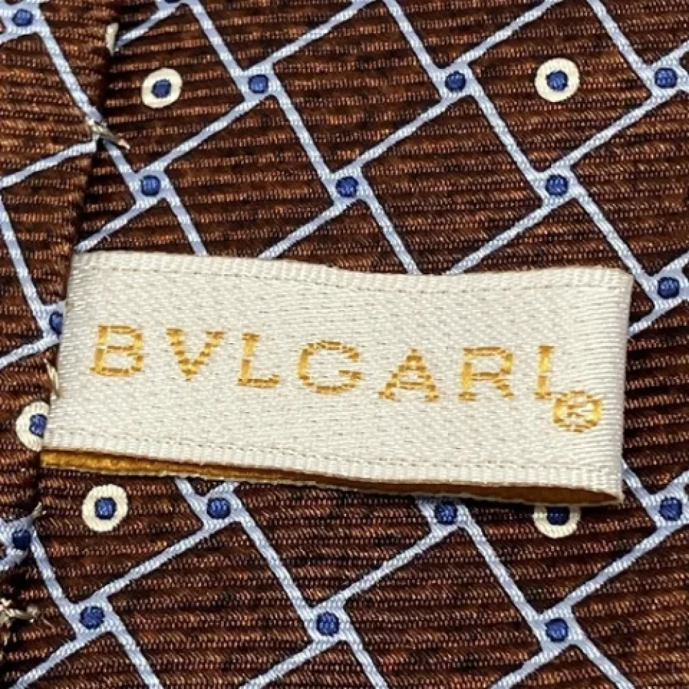 Bvlgari Vintage Pre-owned Silk home-office Brown Heren