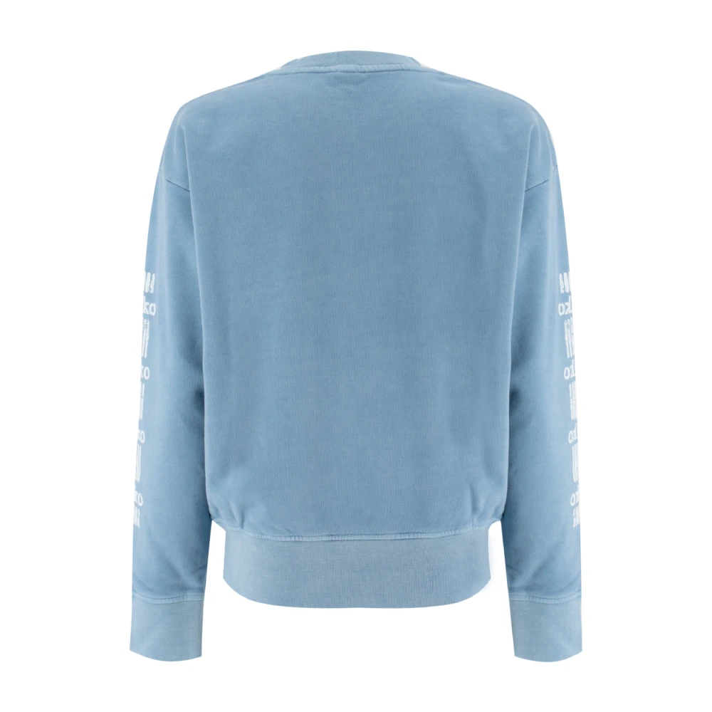 pinko Sweatshirt met Love Birds borduursel Blue Dames