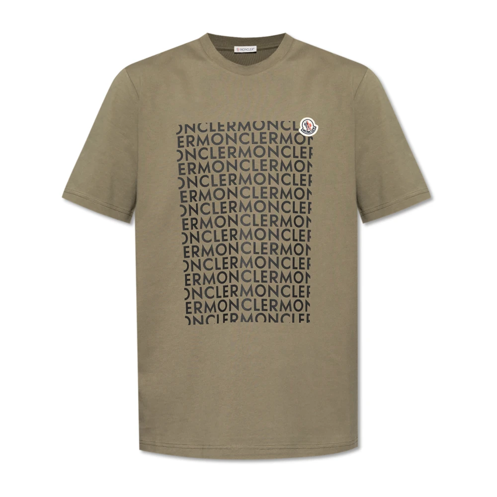Moncler T-shirt met logo Green Heren