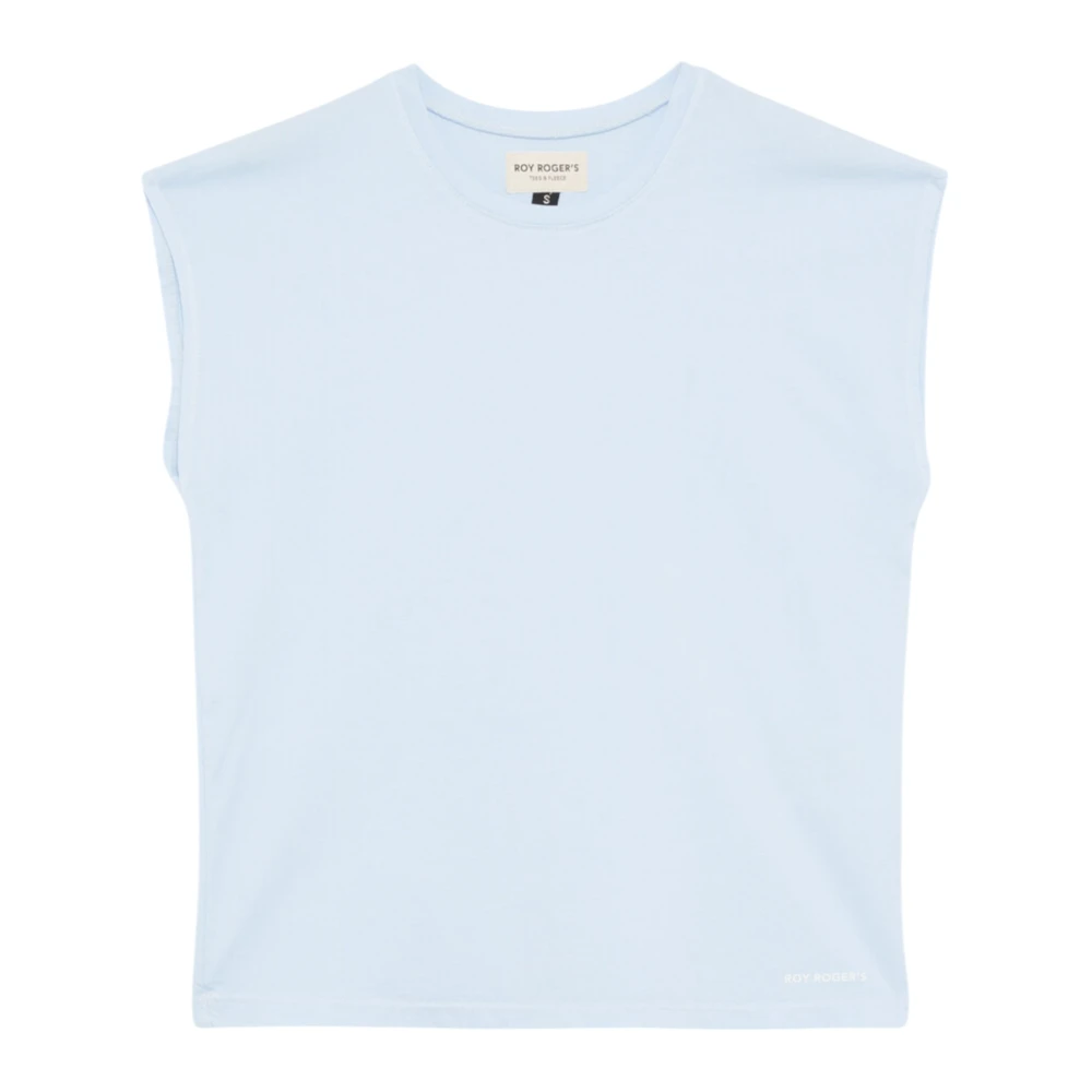 Roy Roger's Blauw Mouwloos Jersey T-Shirt Blue Dames