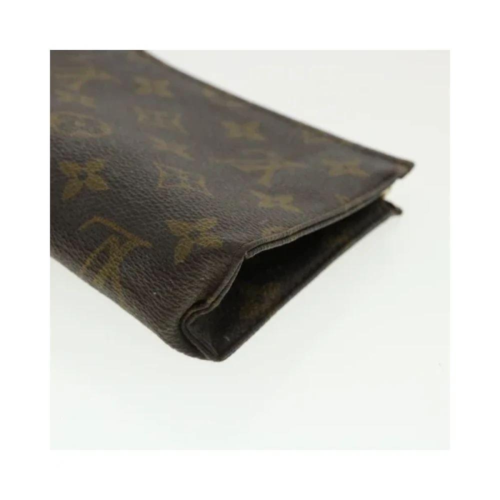 Louis Vuitton Vintage Tweedehands Svart Lerret Handtas Brown Dames