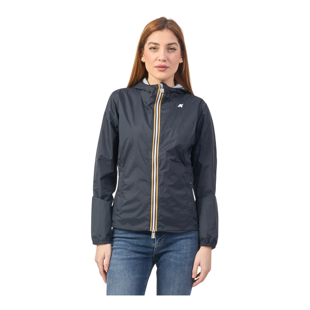K-way Blauwe Omkeerbare Slim Fit Jas Lily Blue Dames