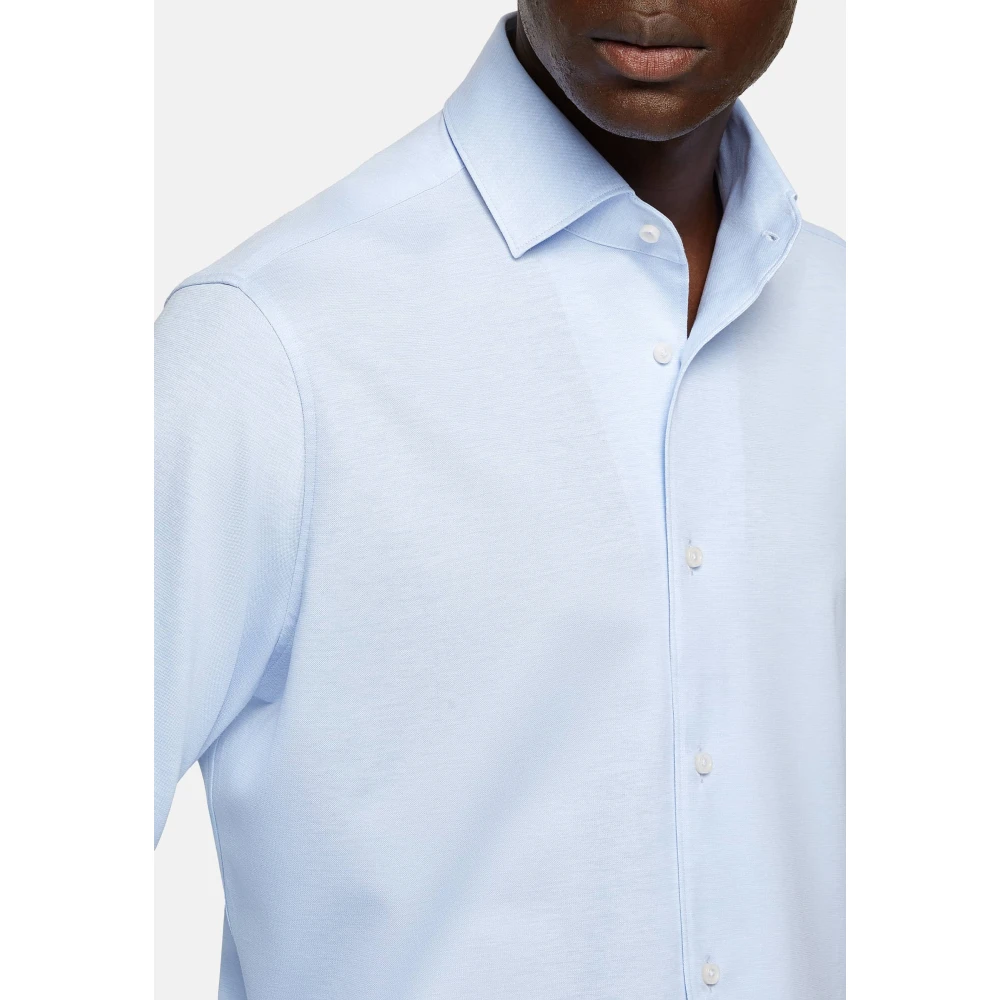 Boggi Milano Jersey Bowling Kraag Polo Shirt Reg Fit Blue Heren