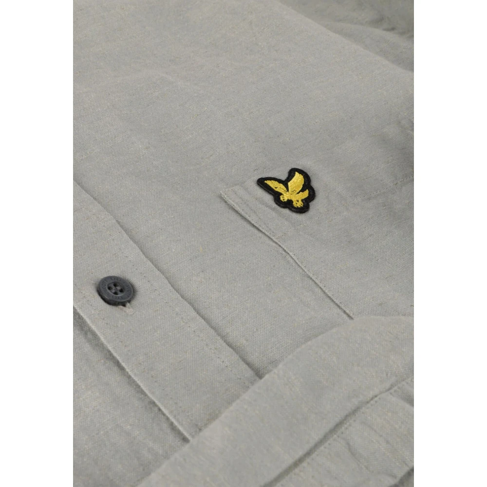 Lyle & Scott Blauw Katoen Linnen Button Down Overhemd Blue Heren