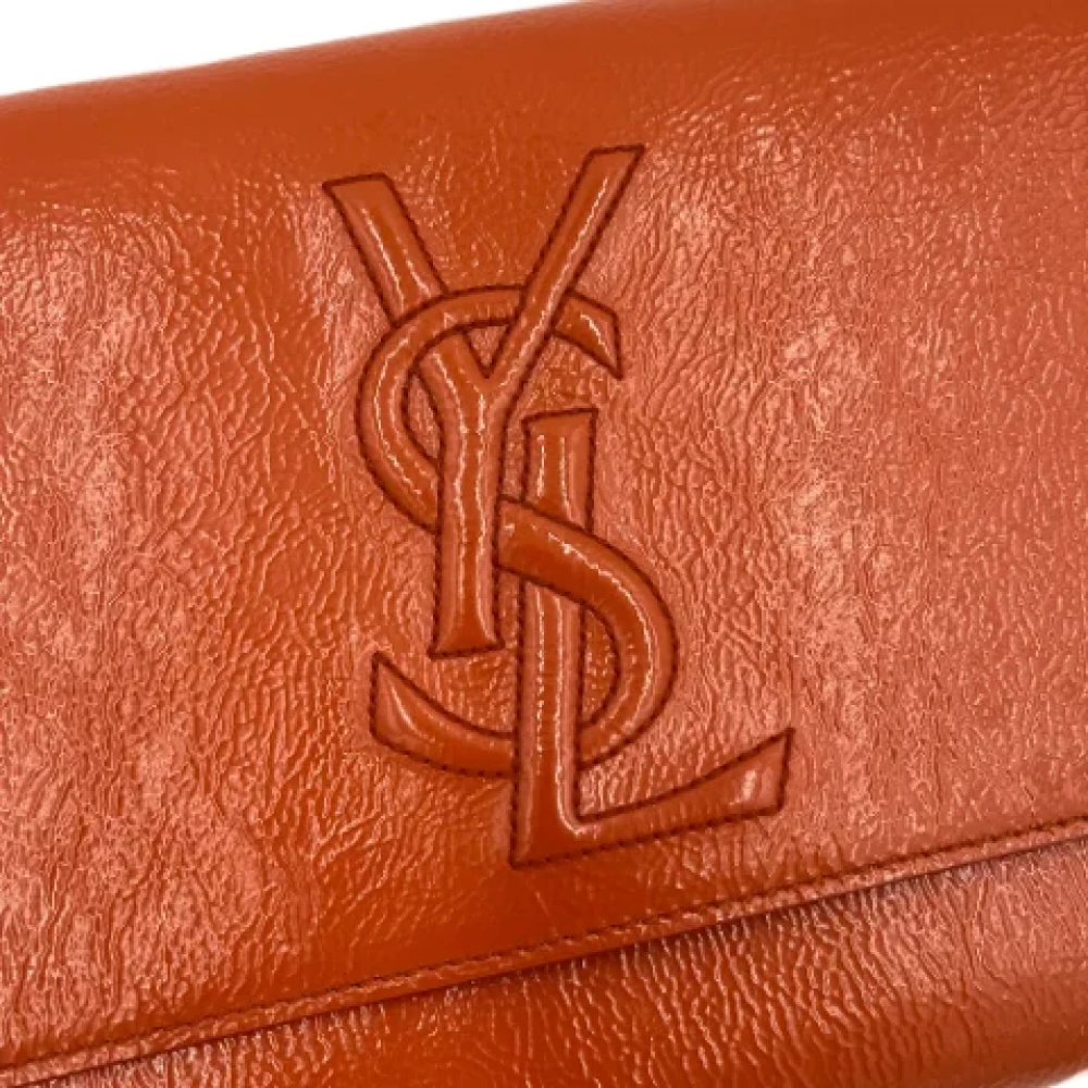 Yves Saint Laurent Vintage Pre-owned Leather clutches Orange Dames