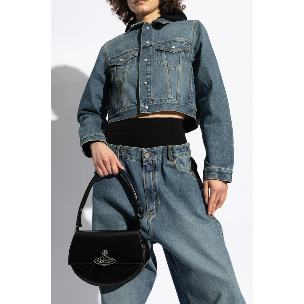 Vivienne Westwood Leren schoudertas Black Dames