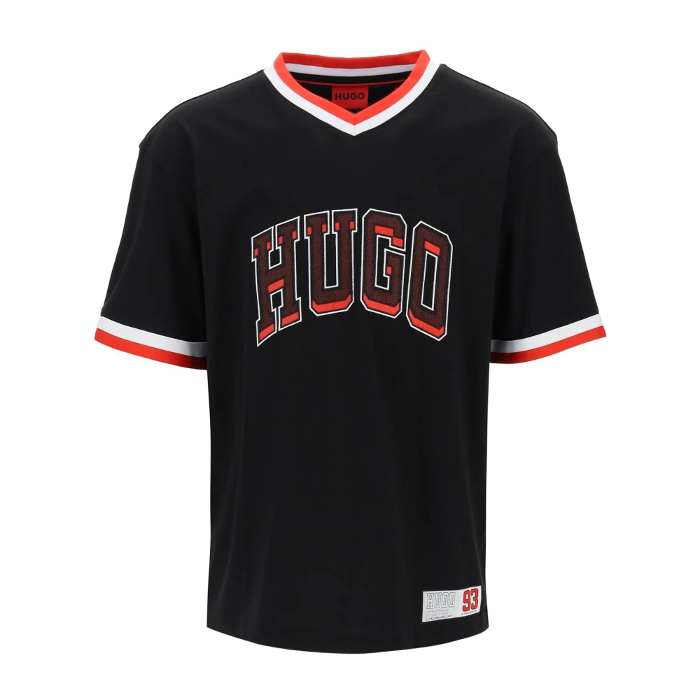 HUGO T-shirt met labelstitching model 'Duava'