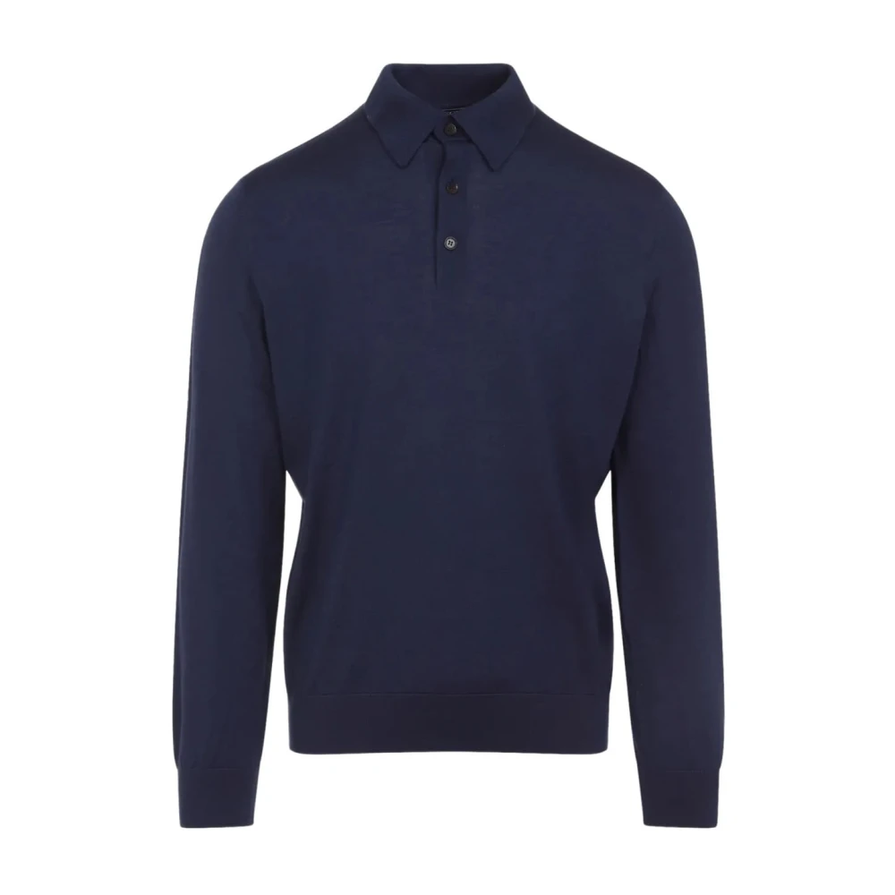 Zegna - Polo De Cachemir Y Seda - Knitwear - Hombre - Azul - Xl
