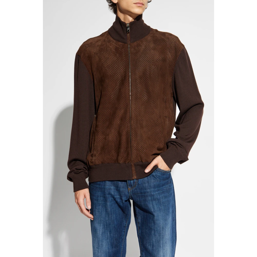 Dolce & Gabbana Jas met suède voorkant Brown Heren