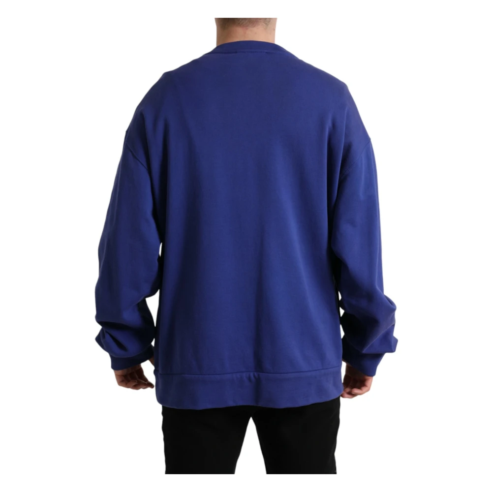 Dolce & Gabbana Royal Blue Crewneck Sweater Blue Heren
