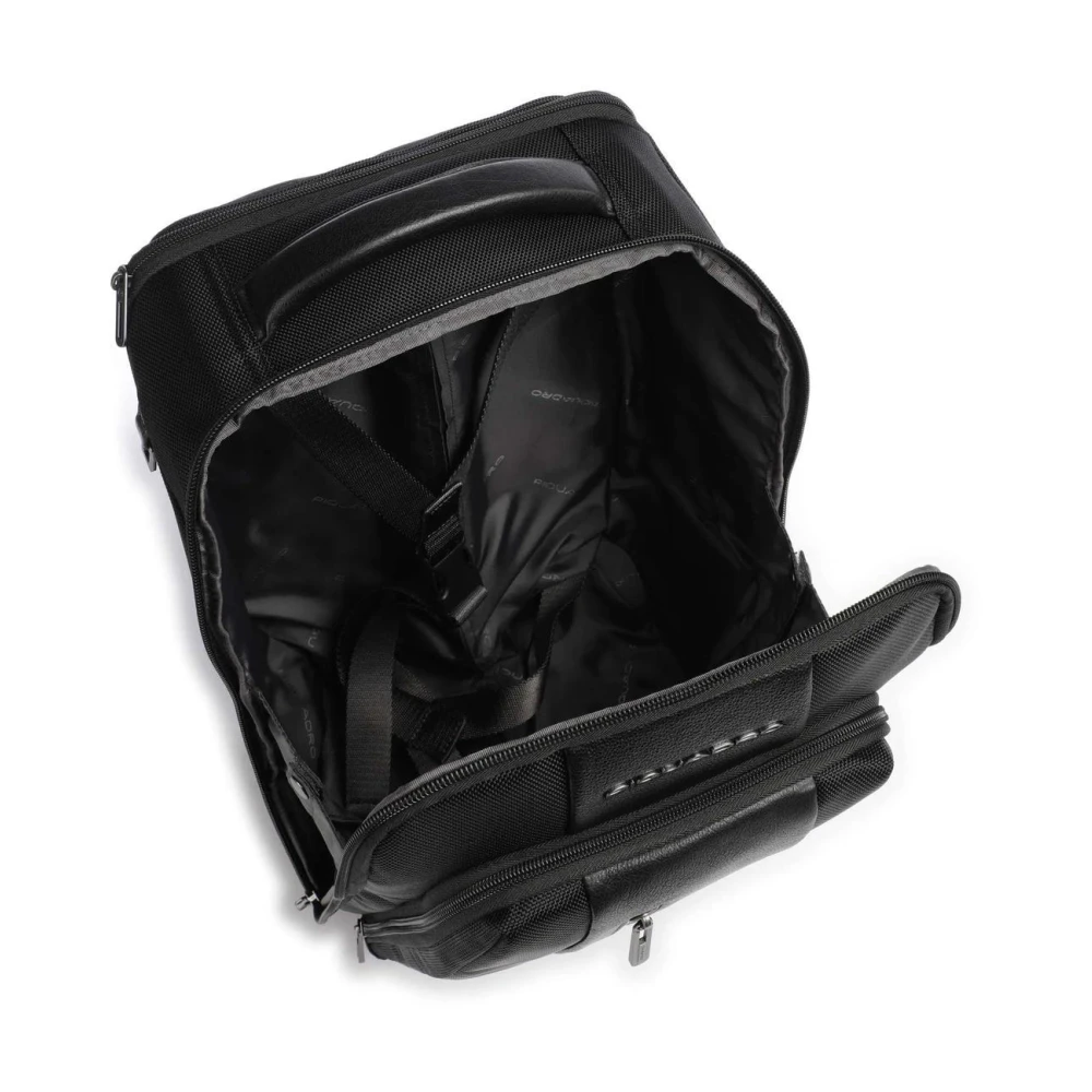 Piquadro Zwarte koffer met voorritsvak Black Unisex
