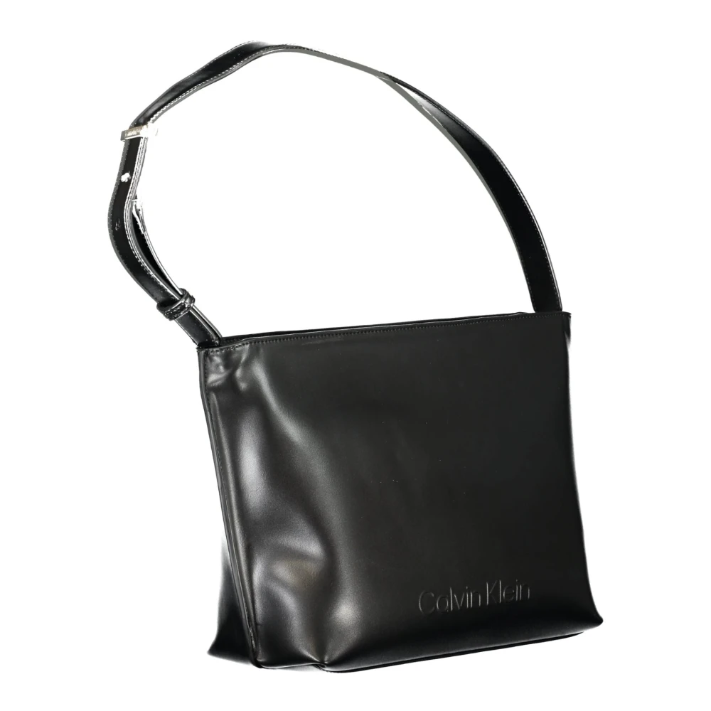 Calvin Klein Zwarte dames schoudertas met rits Black Dames