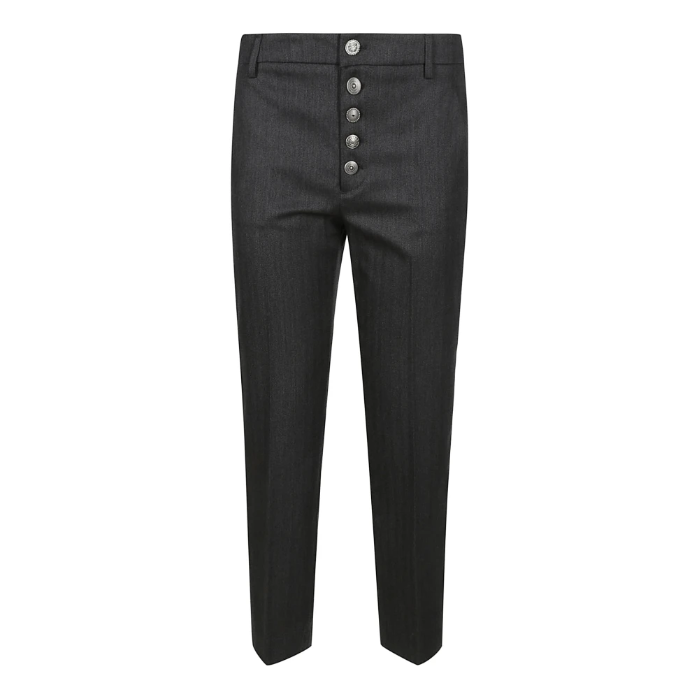 Dondup Losse Chino-broek met juweelknoop Black Dames