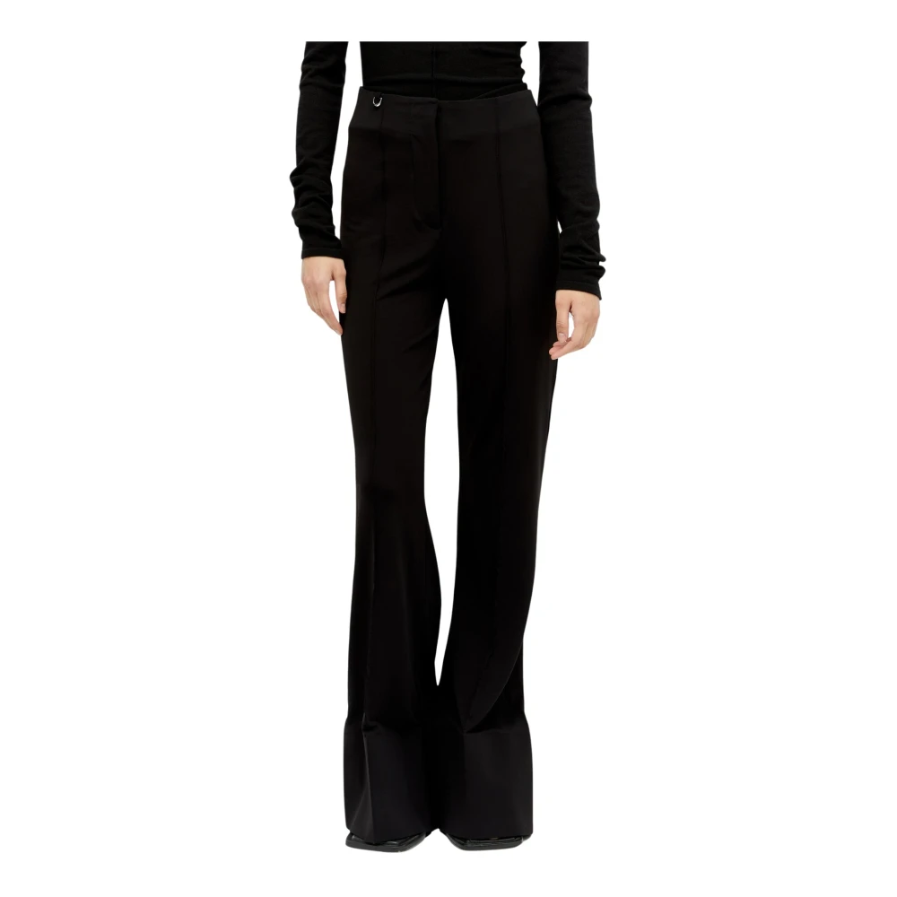 Jacquemus Zwarte Flared Broek Met Voorplooi Black Dames