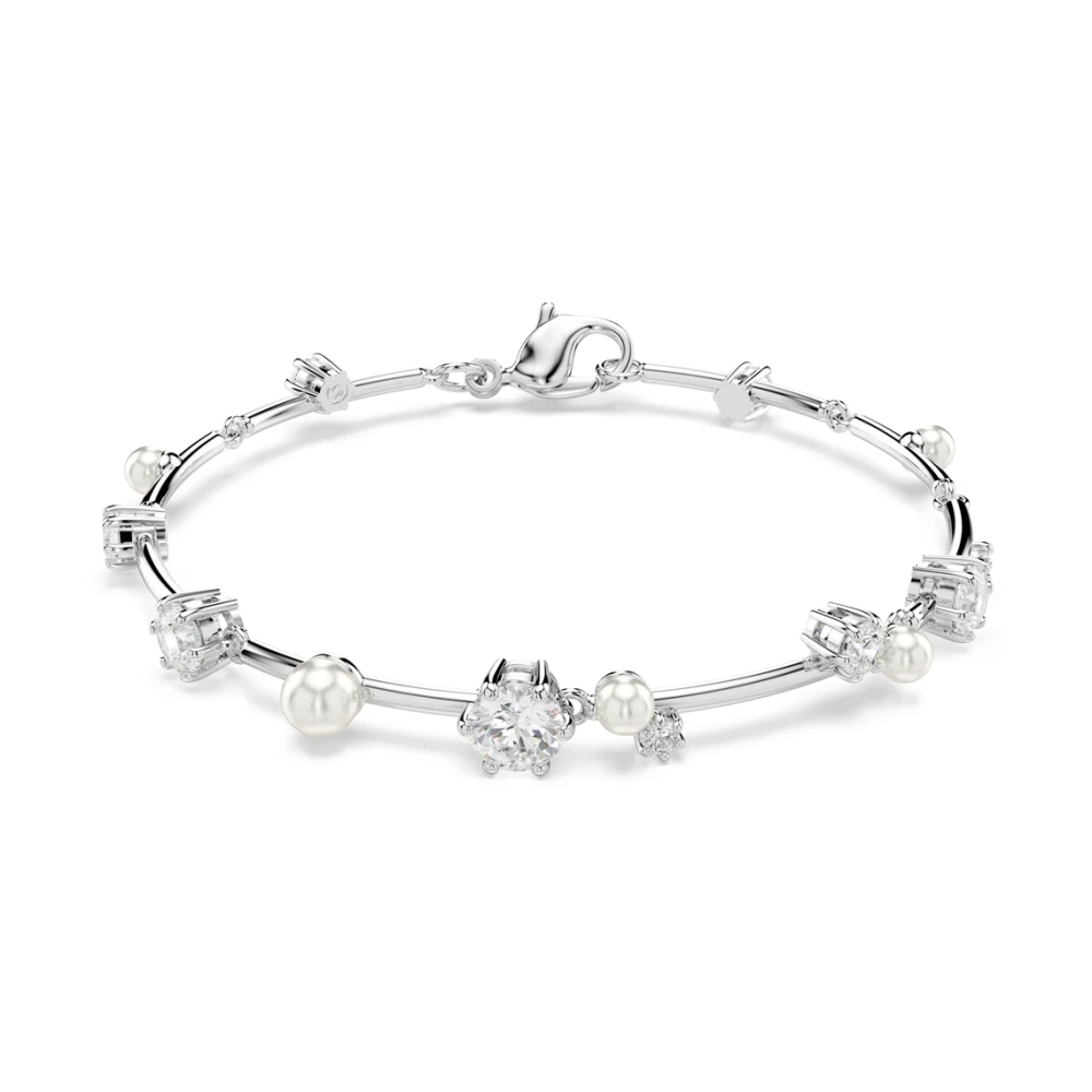 Swarovski Pulsera De Cristal En Estilo Plateado Accessories Mujer Gris  Pulsera De Cristal En Estilo Plateado