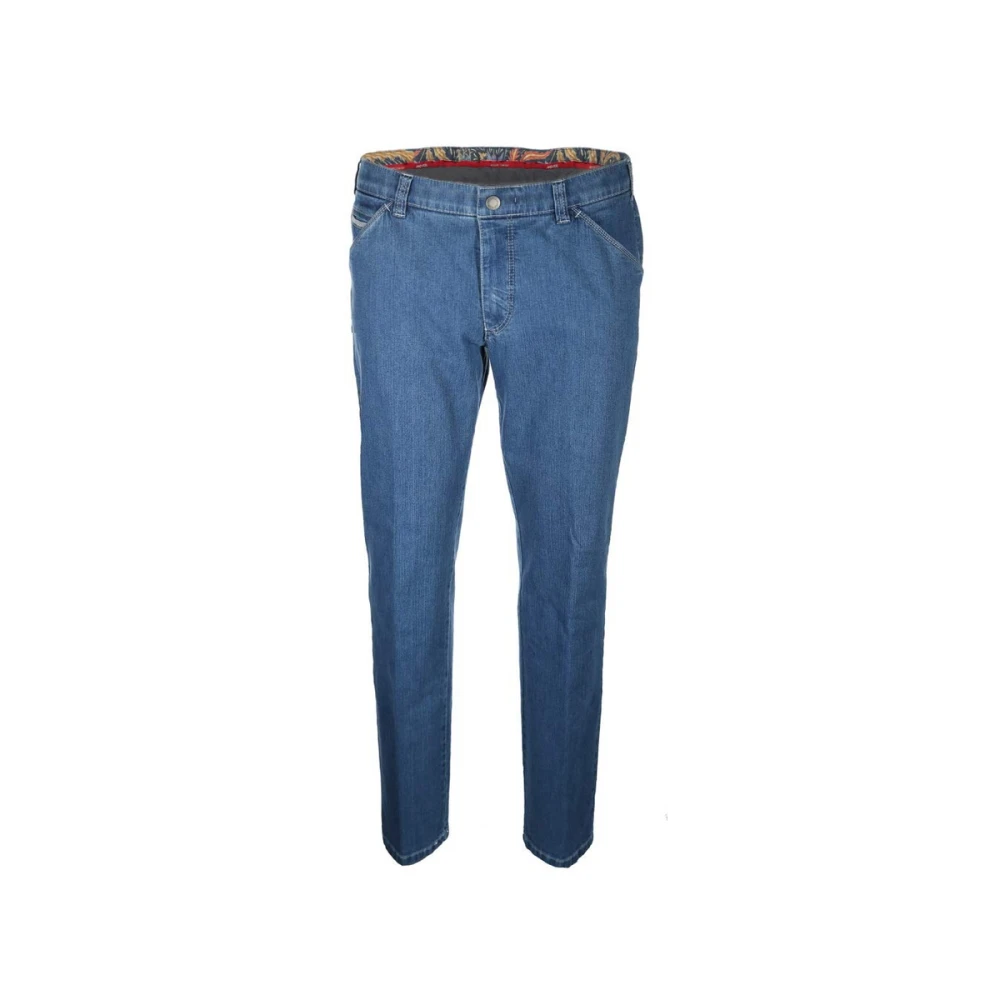 Meyer Blauwe Denim 5-Pocket Jeans Blue Heren