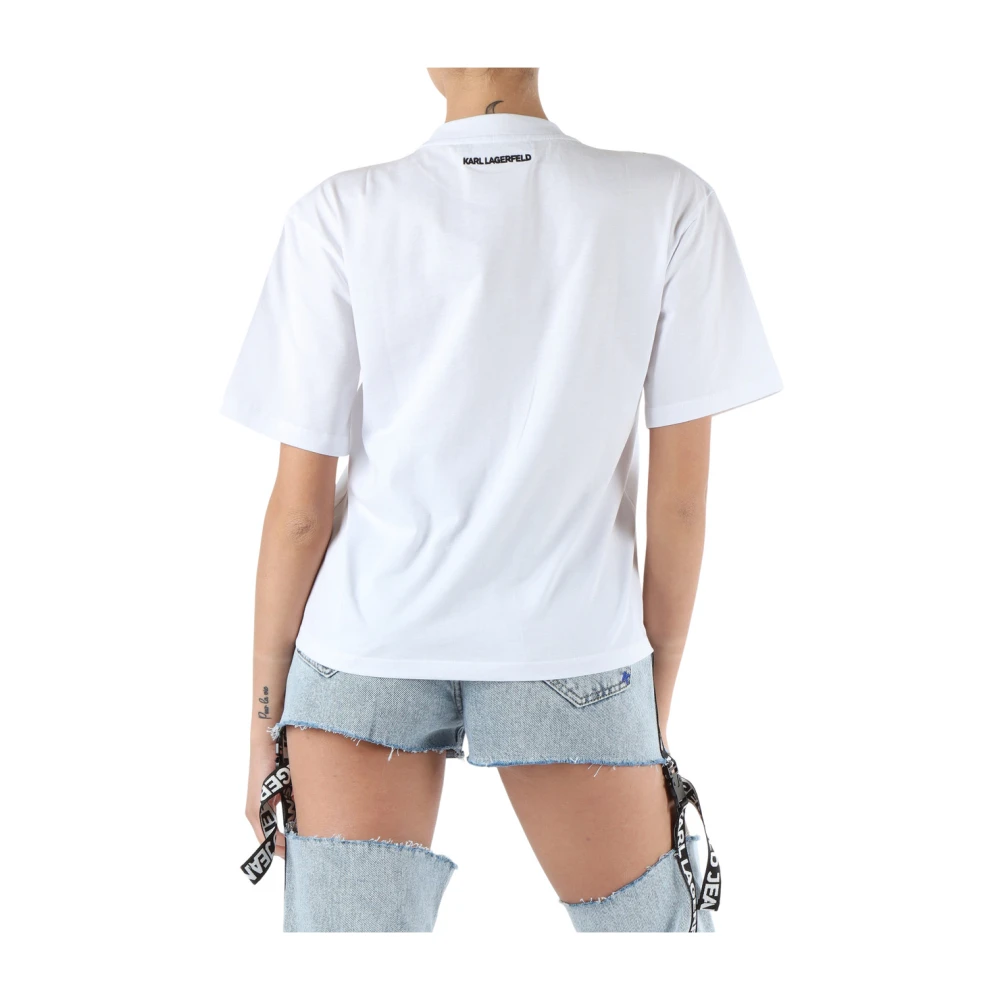 Karl Lagerfeld Geborduurd katoenen T-shirt White Dames