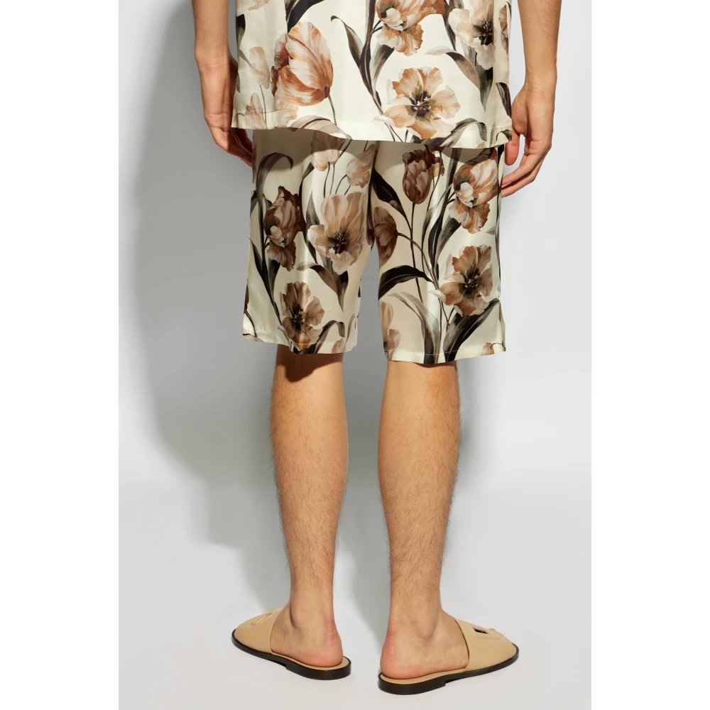 Dolce & Gabbana Zijden shorts Beige Heren