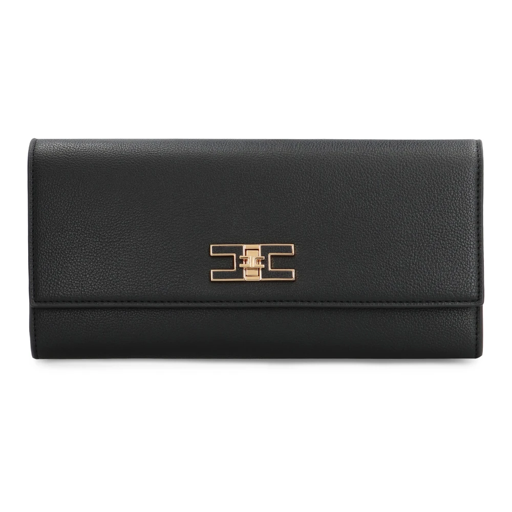 Elisabetta Franchi Stijlvolle Faux Leren Crossbody Tas Black Dames