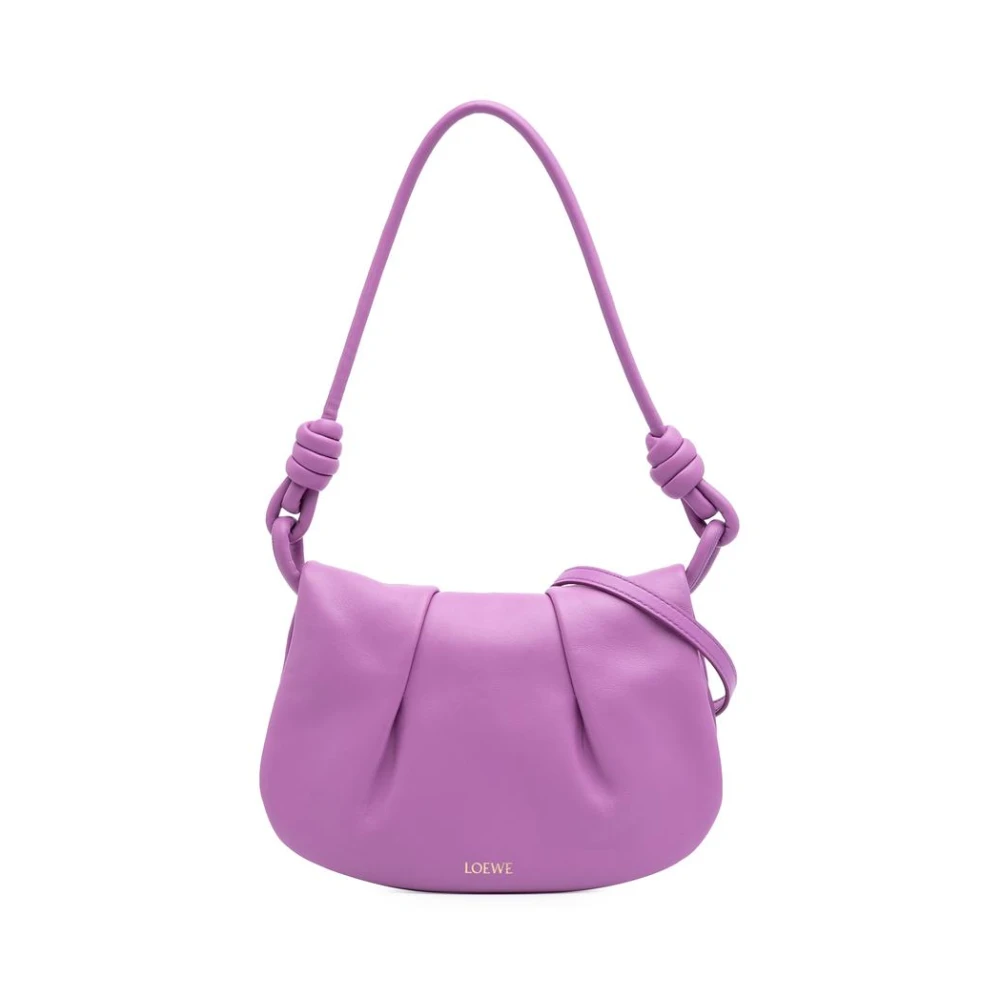 Loewe Pre-Owned Women's Purple Pre-Owned Flamenco Clutch Leather Shoulder Bag