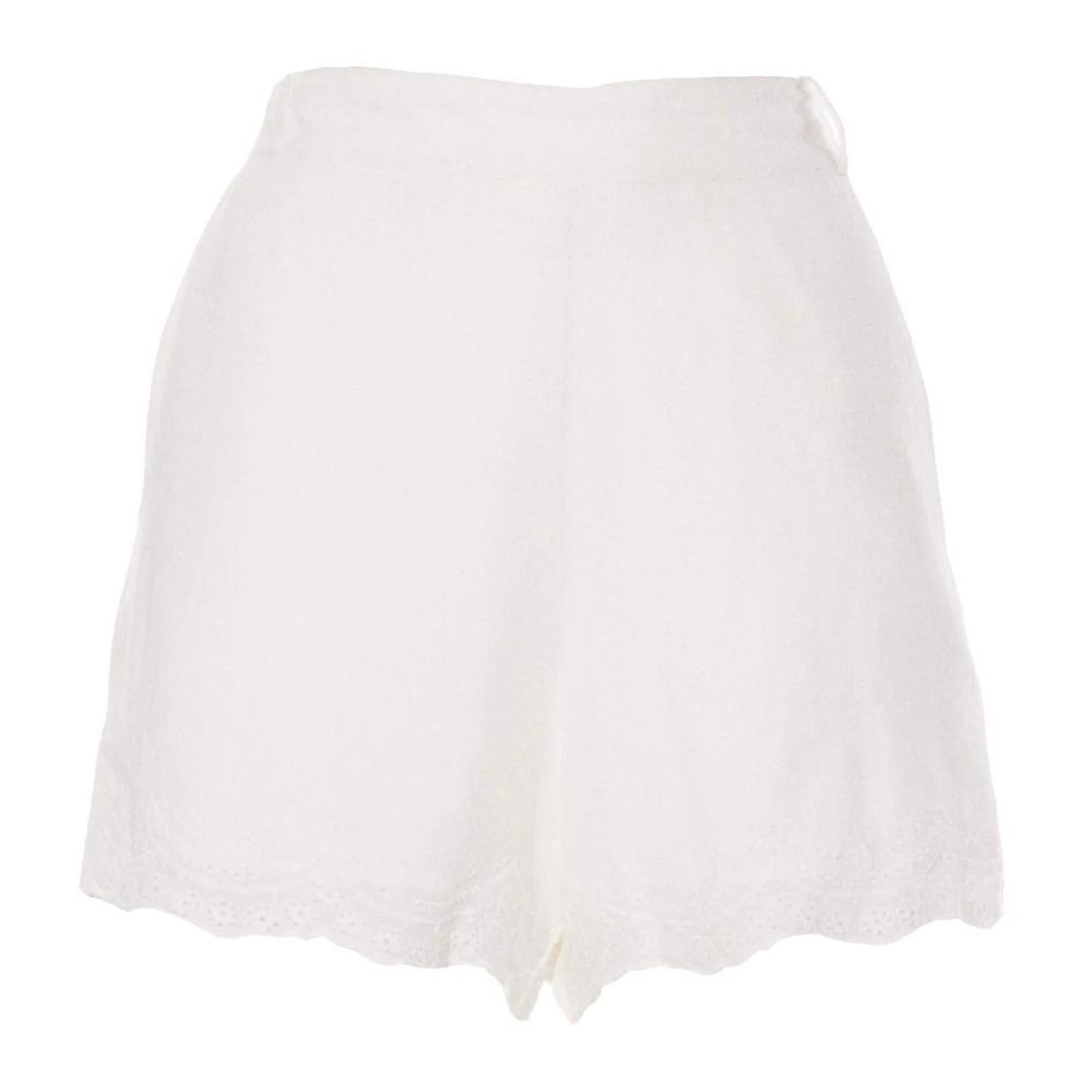 PATRIZIA PEPE Witte Kant Zomer Shorts Vrouwen White Dames