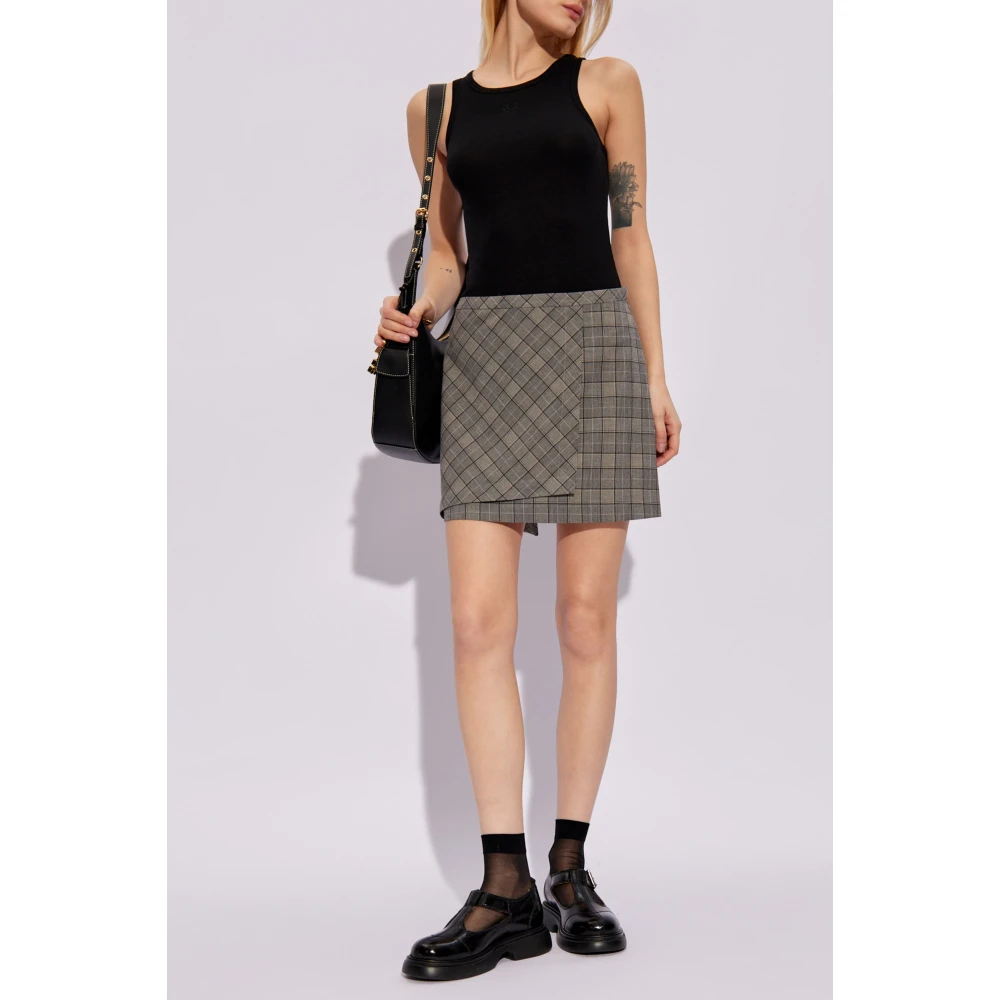 Ganni Logo-geborduurd top Black Dames